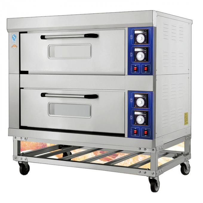 2 plataformas 4 câmaras do forno de padaria das bandejas e controles de temperatura independentes exteriores de aço inoxidável Distante-infravermelhos bondes