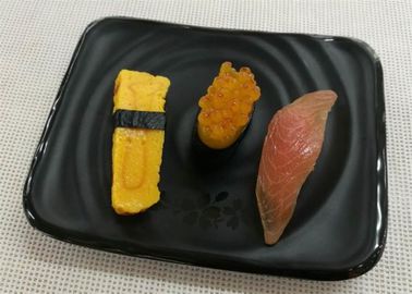 peso retangular 264g da louça da melamina do preto da placa do sushi do Japonês-estilo