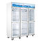 Anúncio publicitário da eficiência elevada fã do refrigerador da porta de 6 vidros que refrigera o compressor duplo