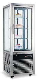 Mostra comercial do congelador de refrigerador da exposição do bolo toda em torno da porta de vidro