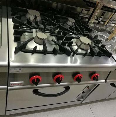 Equipamento de cozinha comercial ocidental Forno a gás 4 queimador com forno