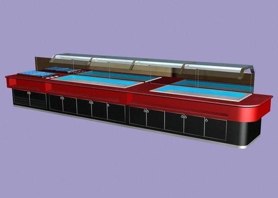 Contador de mármore 400L da barra de salada do sushi com luz do diodo emissor de luz, equipamento comercial do bufete