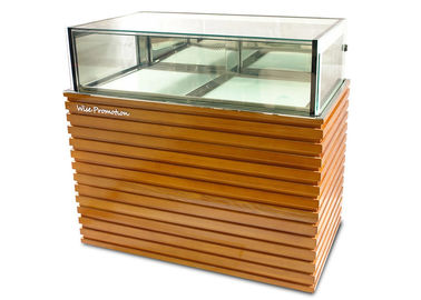 Mostra de vidro baixa de madeira/de aço inoxidável do refrigerador do bolo/armário exposição da pastelaria