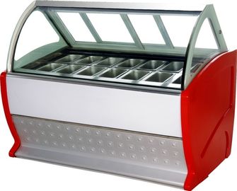 Mostra comercial de poupança de energia do congelador de refrigerador do gelado