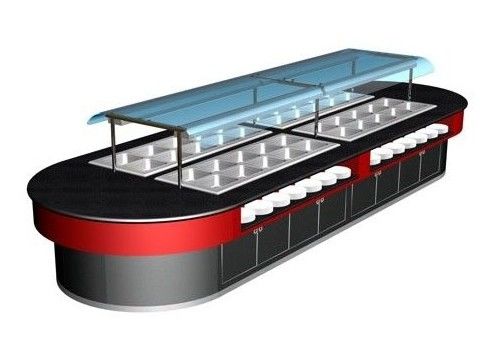 Equipamento de buffet comercial 400L com luz aquecedora para cozinha madeira suave quente 7kw
