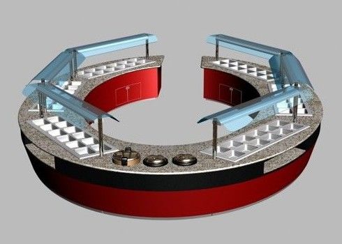 Equipamento de buffet comercial Combinação de forma oval e redonda Restaurantes Mesas de buffet