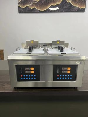 Fritadora de aço inoxidável multifuncional Fritadora de óleo de elevação automática máquina de fritura pote para frango picado batatas fritas peixe