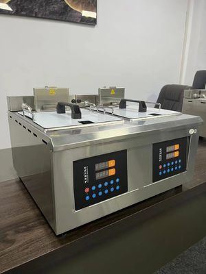 Fritadora de aço inoxidável multifuncional Fritadora de óleo de elevação automática máquina de fritura pote para frango picado batatas fritas peixe