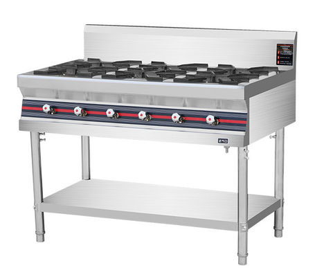Tipo de piso 40KW Forno de cozinha a gás comercial 4-8 queimador