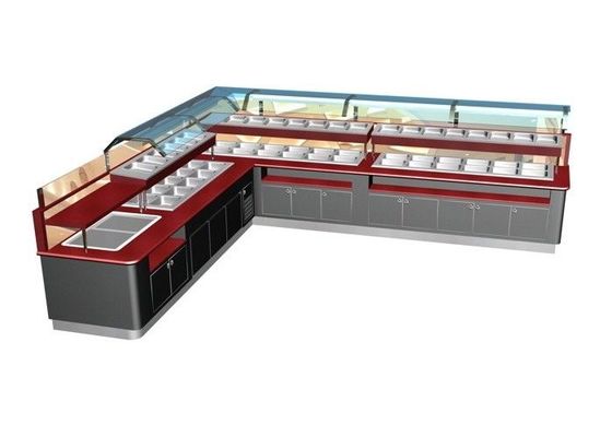 Equipamento de buffet comercial para restaurantes em forma de L